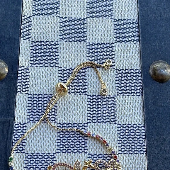 Rainbow Butterfly 24k gold plated bracelet - Picture 5 of 5